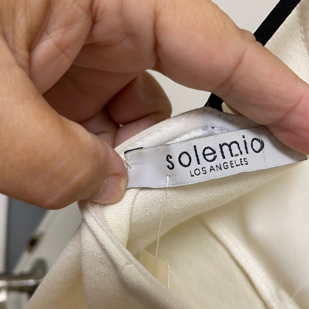 Solemio white cocktail dress Bodycon, size small - Picture 4 of 4